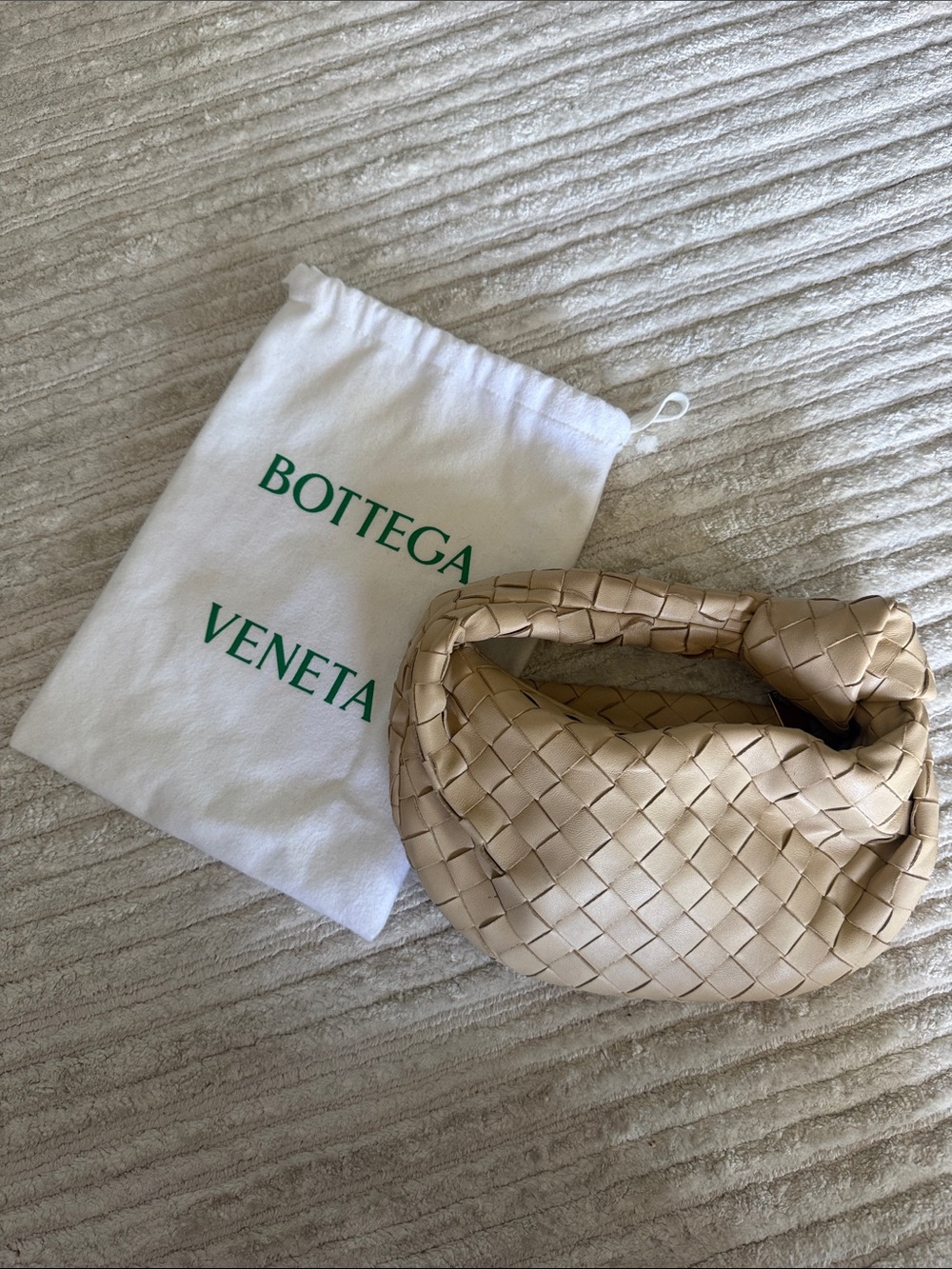 Bottega Veneta Almond Intrecciato Knot Mini Hobo